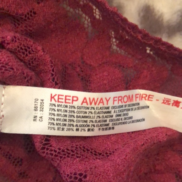 Free People Intimately Bedroom Date Lace Bodysuit Red Medium - Picture 11 of 16